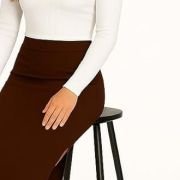 Women’s Elastic Waist Pencil Bodycon Midi Skirt – Women’s Imported Stretchable Skirt Elastic Waist Stretch Bodycon with Calf Length