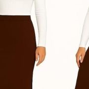 Women’s Elastic Waist Pencil Bodycon Midi Skirt – Women’s Imported Stretchable Skirt Elastic Waist Stretch Bodycon with Calf Length