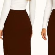 Women’s Elastic Waist Pencil Bodycon Midi Skirt – Women’s Imported Stretchable Skirt Elastic Waist Stretch Bodycon with Calf Length