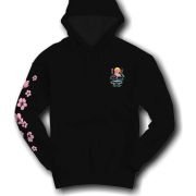 Society Flamingo Blossom Mens Hoodie – Black
