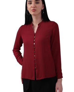 Allen Solly Women’s 100% Polyester Regular Fit Shirt