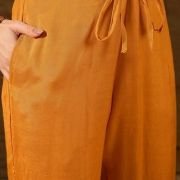 Vaamsi Women’s Mustard Silk Ikat Straight Woven Kurta Pant With Dupatta Set | Straight Kurta Set For Women | Woven Salwar Suit For Women