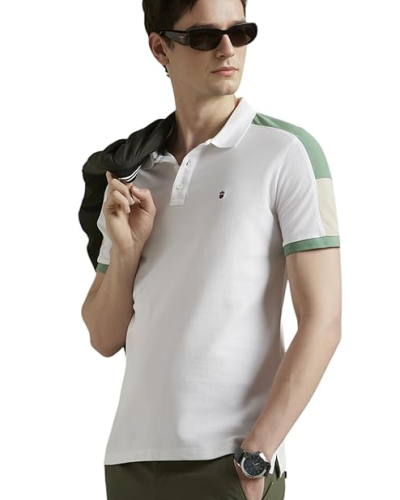 Louis Philippe Men’s Cotton Slim Fit Polo T-Shirt with Fastness