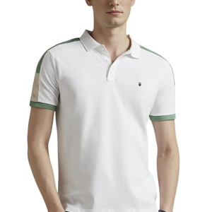 Louis Philippe Men's Cotton Slim Fit Polo T-Shirt with Fastness