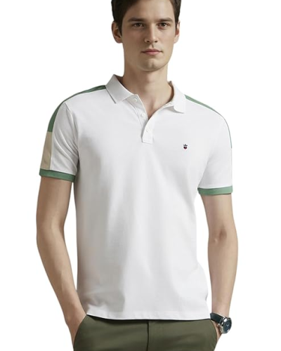 Louis Philippe Men’s Cotton Slim Fit Polo T-Shirt with Fastness