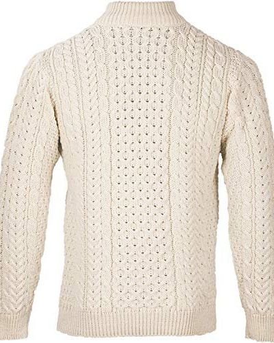 Men’s Merino Wool Aran 1/2 Zipper Sweater