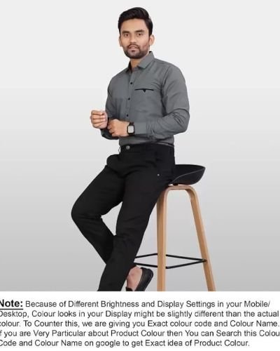 Men’s Regular Fit Solid Soft Touch Cotton Casual Shirt with Pocket Design with Spread Collar & Full Sleeves