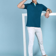 Lux Cozi Men’s Half Sleeve Soild Casual Regular Fit T-Shirt with Chest Pocket | Polo Tshirt for Men