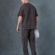 Bewakoof Heavy Duty 1.0 Men’s Self Design Oversized Fit Half Sleeve Round Neck Terry Acid Wash Co-Ordinates T-Shirt