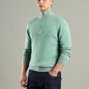 Solid Regular-Fit Cotton Sweater
