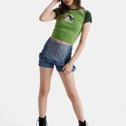 Womens and Girls Regular fit Graphic Printed Half Sleeve Cotton Multicolored Women Cropped Tops