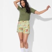 Hakuna Matata Women and Girls Pull On Green All Over Printed Regular Fit Cotton Boxer Shorts