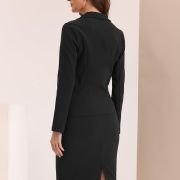 K Women’s 2 Piece Suit Skirt Set Business Casual Long Sleeve Blazer and Pencil Skirt