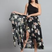 Figure Floral Print Wrap Around Skirt for Women & Girls, Printed Skirt for Women Western Wrap Around for Girls