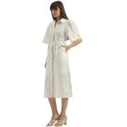UNITED COLORS OF BENETTON Spread Collar Schiffli Embroidered Shirt Dress