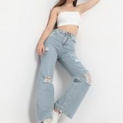 AKA CHIC High Rise Womens Flare Fit Jeans