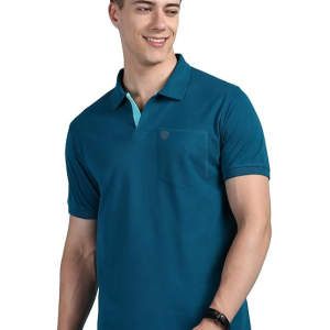 Lux Cozi Men's Half Sleeve Soild Casual Regular Fit T-Shirt with Chest Pocket | Polo Tshirt for Men