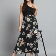 Figure Floral Print Wrap Around Skirt for Women & Girls, Printed Skirt for Women Western Wrap Around for Girls