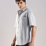 Calvin Klein Jeans Striped Relaxed-Fit Oxford Woven Shirt