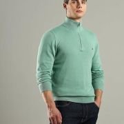 Solid Regular-Fit Cotton Sweater