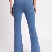 AngelFab Denim Boot Cut Fit Stretchable High Waist Elastic Closer Solid Jeggings for Women