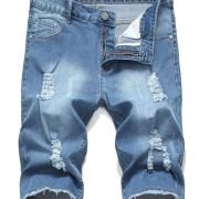 Litteking Men’s Ripped Jean Shorts Casual Distressed Denim Shorts Summer Short Pants with Pockets