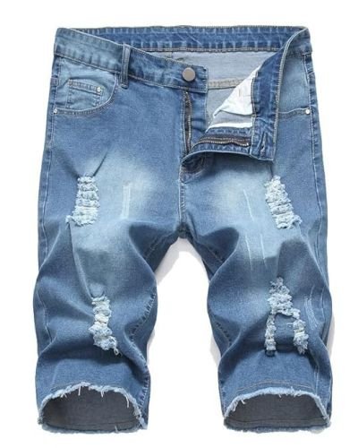 Litteking Men’s Ripped Jean Shorts Casual Distressed Denim Shorts Summer Short Pants with Pockets