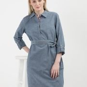 Tommy Hilfiger Women’s Cotton Blend Shirt Below The Knee Casual Dress