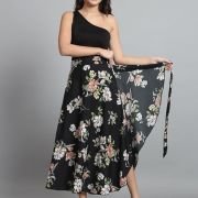 Figure Floral Print Wrap Around Skirt for Women & Girls, Printed Skirt for Women Western Wrap Around for Girls