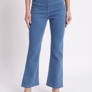 AngelFab Denim Boot Cut Fit Stretchable High Waist Elastic Closer Solid Jeggings for Women