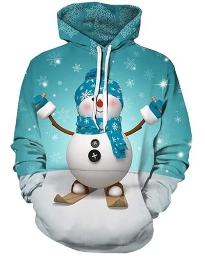 Carprinass Unisex Christmas Hoodie Sweatshirts Casual Printed Kangroo Pocket Pullover