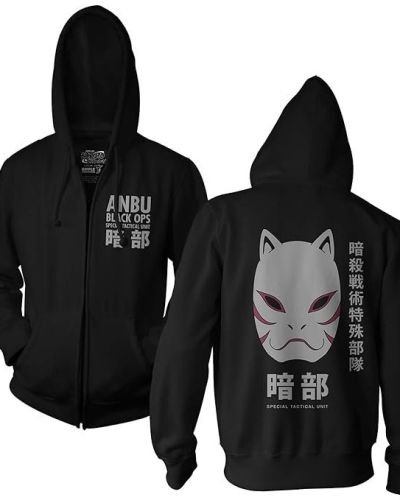 Junction Naruto – Shippuden Anbu Black OPS Adult Zip Hoodie Large Black