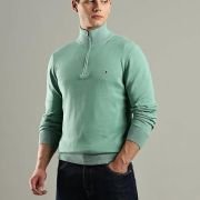 Solid Regular-Fit Cotton Sweater