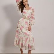 ERO MODA Women’s Polyester Fit and Flare Maxi Dress