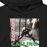 Clash Hoodie London Calling Band Logo Official Mens Black Pullover