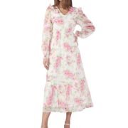 ERO MODA Women’s Polyester Fit and Flare Maxi Dress