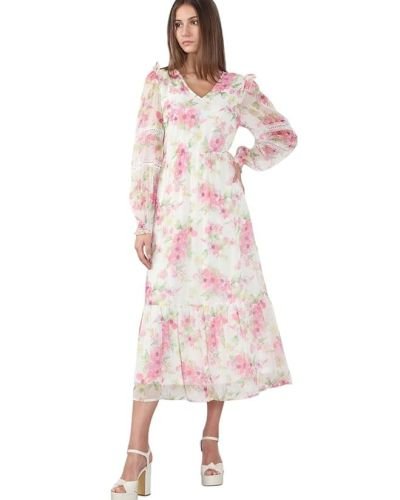 ERO MODA Women’s Polyester Fit and Flare Maxi Dress