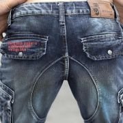 Idopy Men`s Cargo Denim Biker Jeans Shorts With Zippers