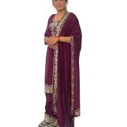 Women Embroidered Salwar Suit Set | Salwar Suit Fully Hand Work Embroidered | Punjabi Suit with Dupatta Set, Crepe with Polester Blend Fabric | Ethnic Wear & Stylish Suits | Maroon Color
