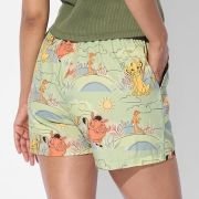 Hakuna Matata Women and Girls Pull On Green All Over Printed Regular Fit Cotton Boxer Shorts