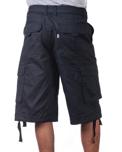 Pro Club Men’s Cotton Twill Cargo Shorts with Belt – Regular and Big & Tall Sizes