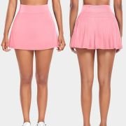 Pleated Tennis Skirts for Women High Waisted Athletic Golf Skorts with Pockets Shorts Running Workout Clothes, Light Pink, Small
