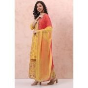 Rangriti Women Polyester Printed Yellow Suit Set