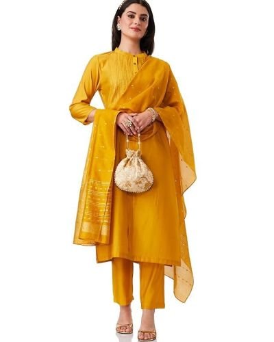 Women’s Embroidered Kurta Pant Set with Dupatta