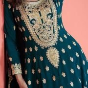 Miss Ethnik Women’s Pink Vichitra Silk Stitched Top With Stitched Vichitra Silk Bottom and Vichitra silk Dupatta Full Sleeve Embroidered Straight Kurta