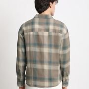 THE BEAR HOUSE Men’s Brown Checked Relaxed Fit Cotton Casual Shirt