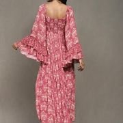 Ritu Kumar Pink Block Print Long Dress