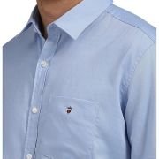 Louis Philippe Men’s Easy to Care Cotton Slim fit Solid Casual Shirt with Natural Stretch