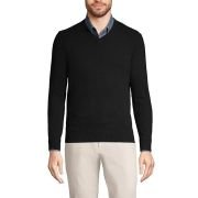 Lands’ End Men’s Fine Gauge Cashmere V-neck Sweater