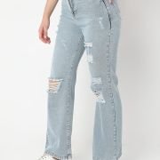 AKA CHIC High Rise Womens Flare Fit Jeans